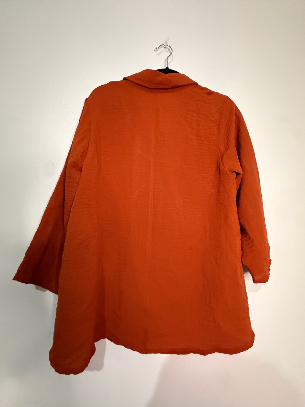 Yushi Burnt Orange Collared Button-Accent Tunic Top. Sz M. - Picture 6 of 8